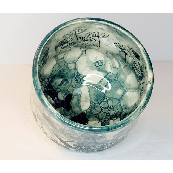 Artisan Pottery Chawan Style Cup Decorated In & Out Signed MPK - Picture 5 of 9